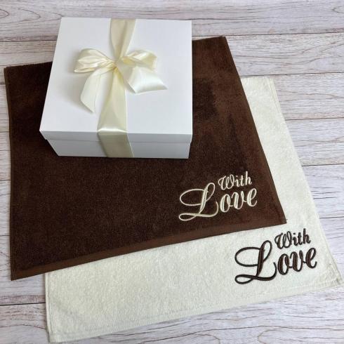 Рушник "With Love" розмір 50*90 см, щільність 500 г/м2