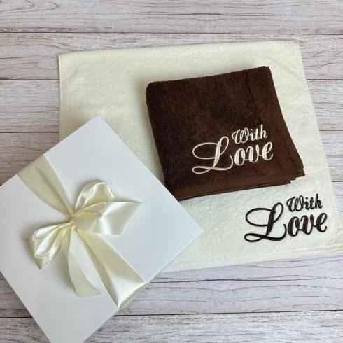 Рушник "With Love" розмір 50*90 см, щільність 500 г/м2