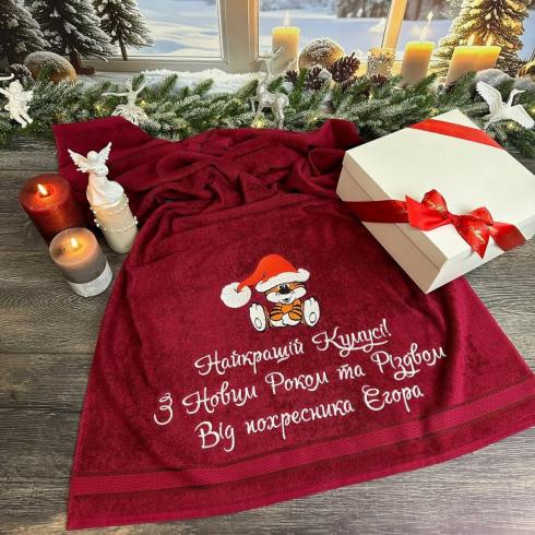 Рушник "Від похресника Єгора", розмір 70*140 см, щільність 400 г/м2