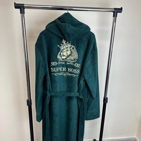 Халат махровий з капюшоном "SUPER BOSS"